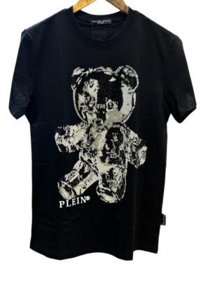 Camiseta Pedreria Philipp Plein Teddy Clasica Co - Negro