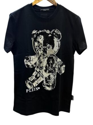 Camiseta Pedreria Philipp Plein Teddy Clasica Co - Negro
