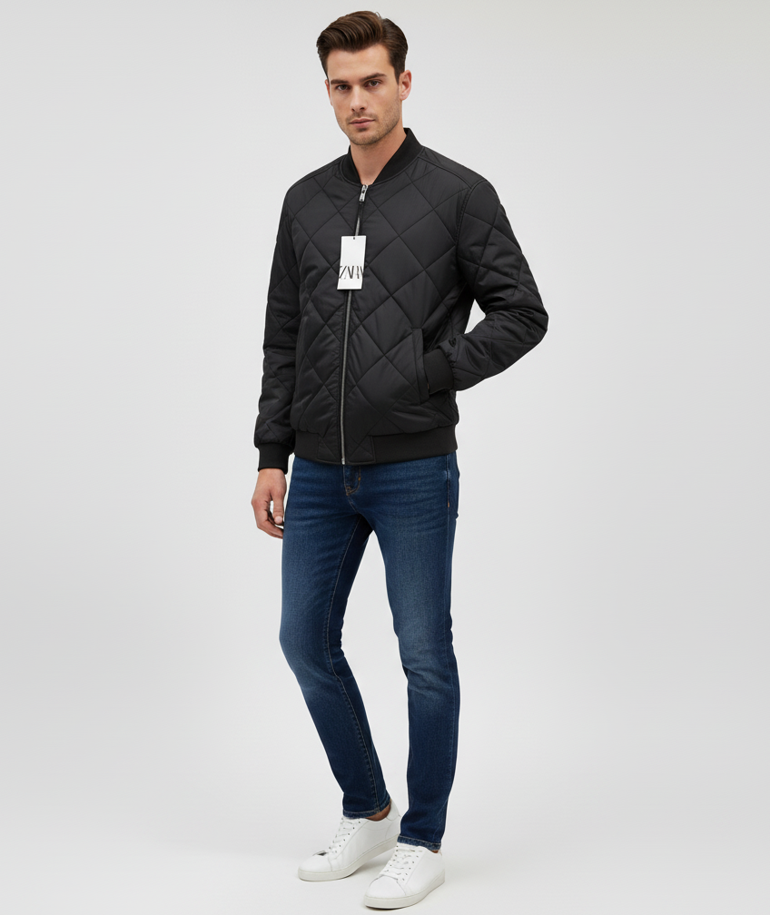 Zara Microfibra Abullonada - Azul