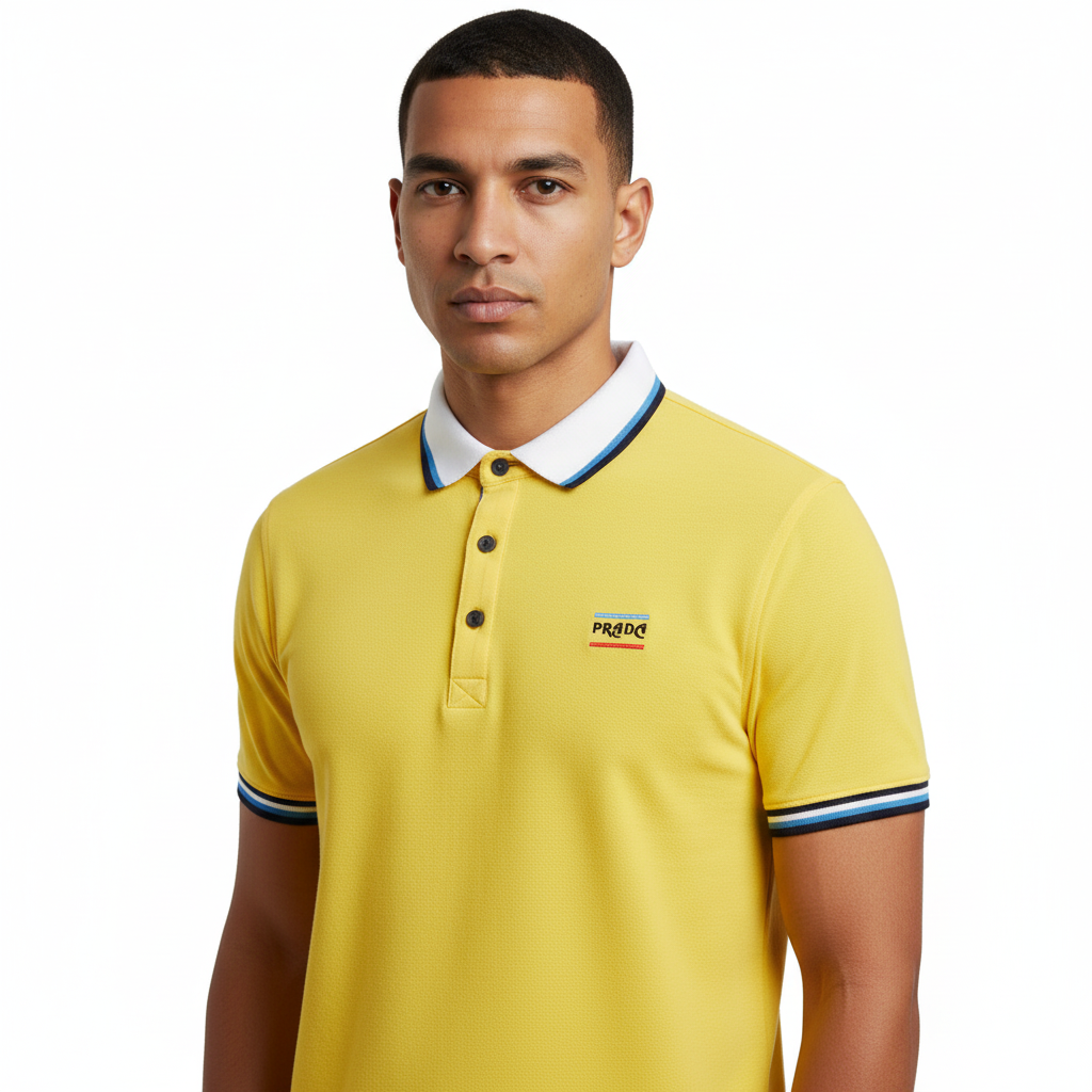 Tipo Polo Prada Piquet Diseño - Amarillo